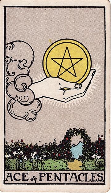 펜타클 에이스(Ace of Pentacles) 타로카드