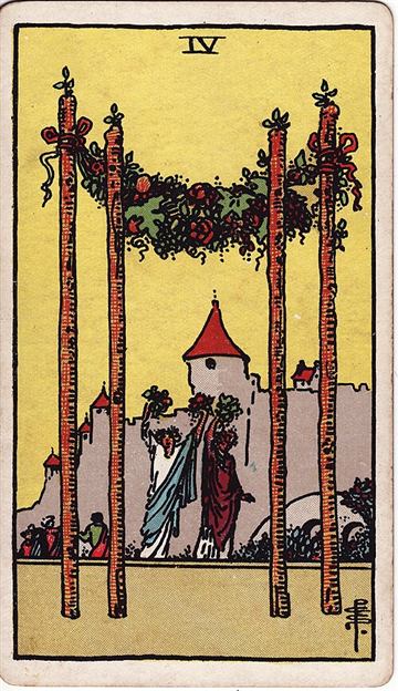 완드 4(Four of Wands) 타로카드