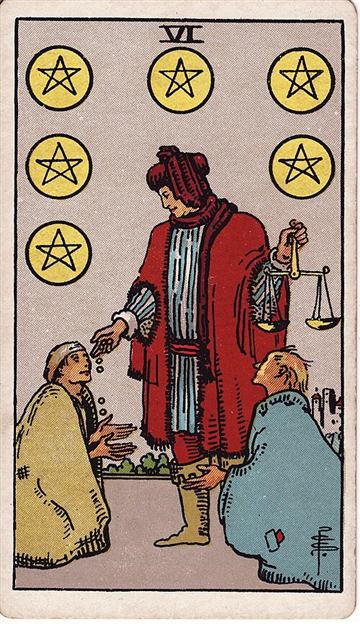 펜타클 6(Six of Pentacles) 타로카드